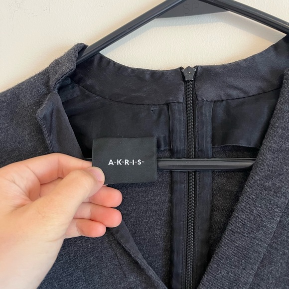 AKRIS Gray Wool 3/4 Sleeve Dress- Size US 6 - Picture 4 of 9